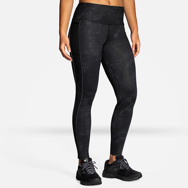 Brooks Women's GREENLIGHT Running Leggings - Grey - Canada (MNQSL-5910)